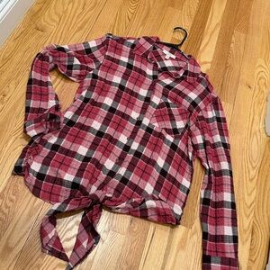 Como vintage Tie-Front Button-Up Shirt